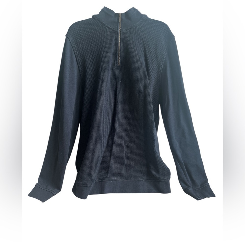 Ted Baker London Navy Textured 1/4 Zip Sweater Size 7